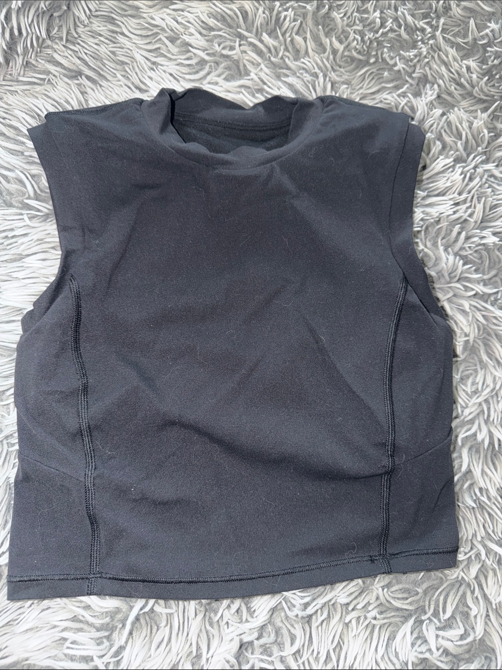 Lululemon cropped tank Classic Black Sleeveless Crop Top